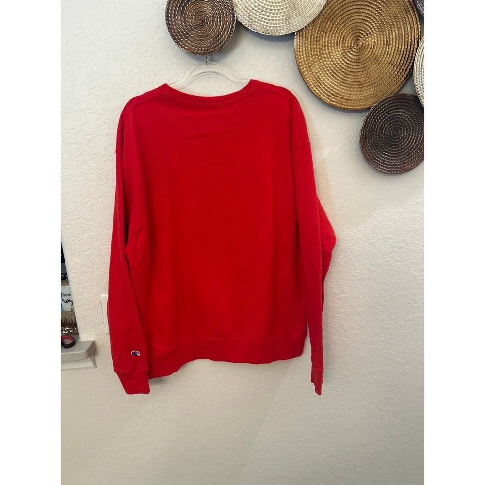 CHAMPION‎ MEN'S SWEATSHIRT POWERBLEND FLEECE MIDWEIGHT CREWNECK SCARLET RED - XL - Picture 4 of 4